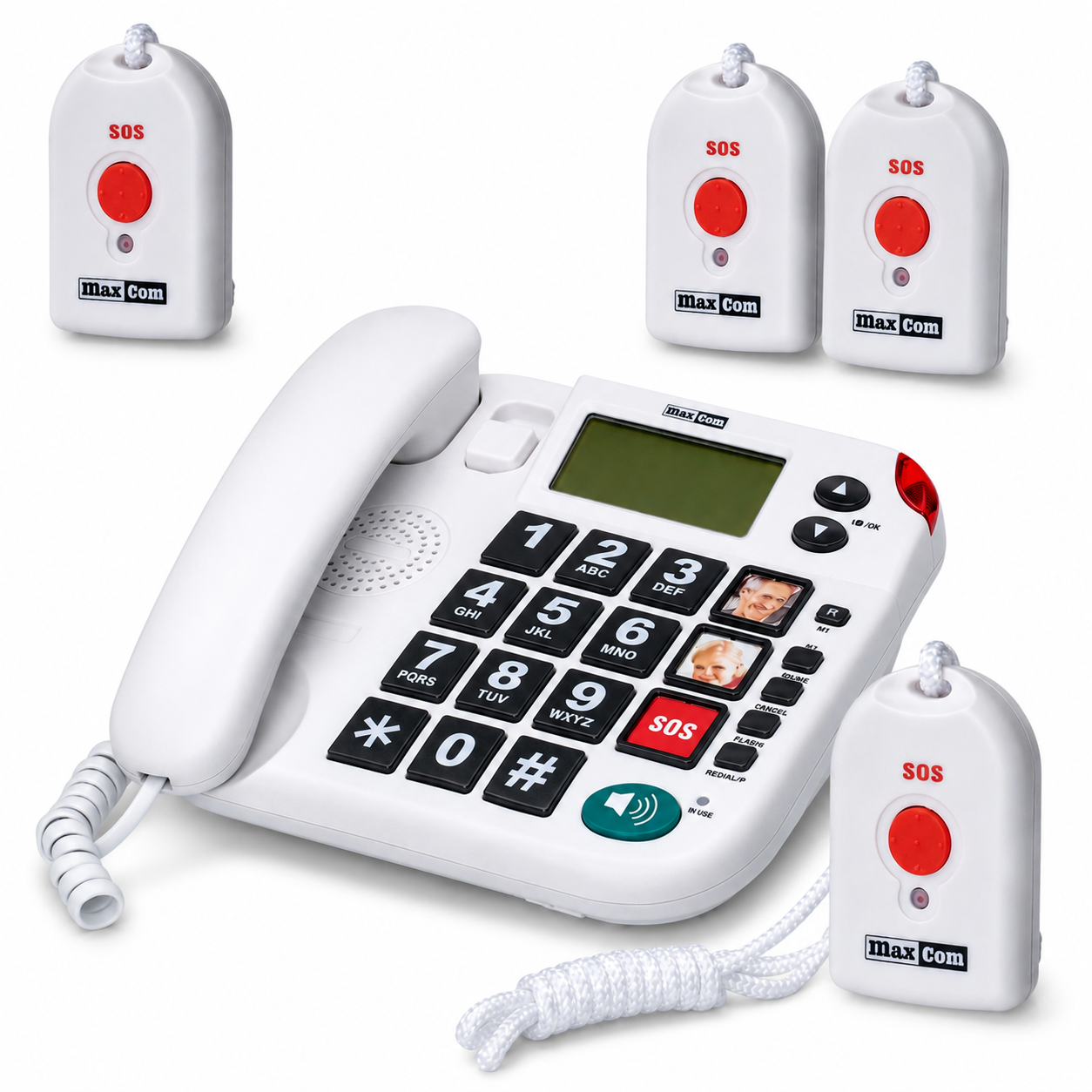 MAXCOM KXT SOS 481 Seniorentelefon-Set – inkl. 4 Umhängesender