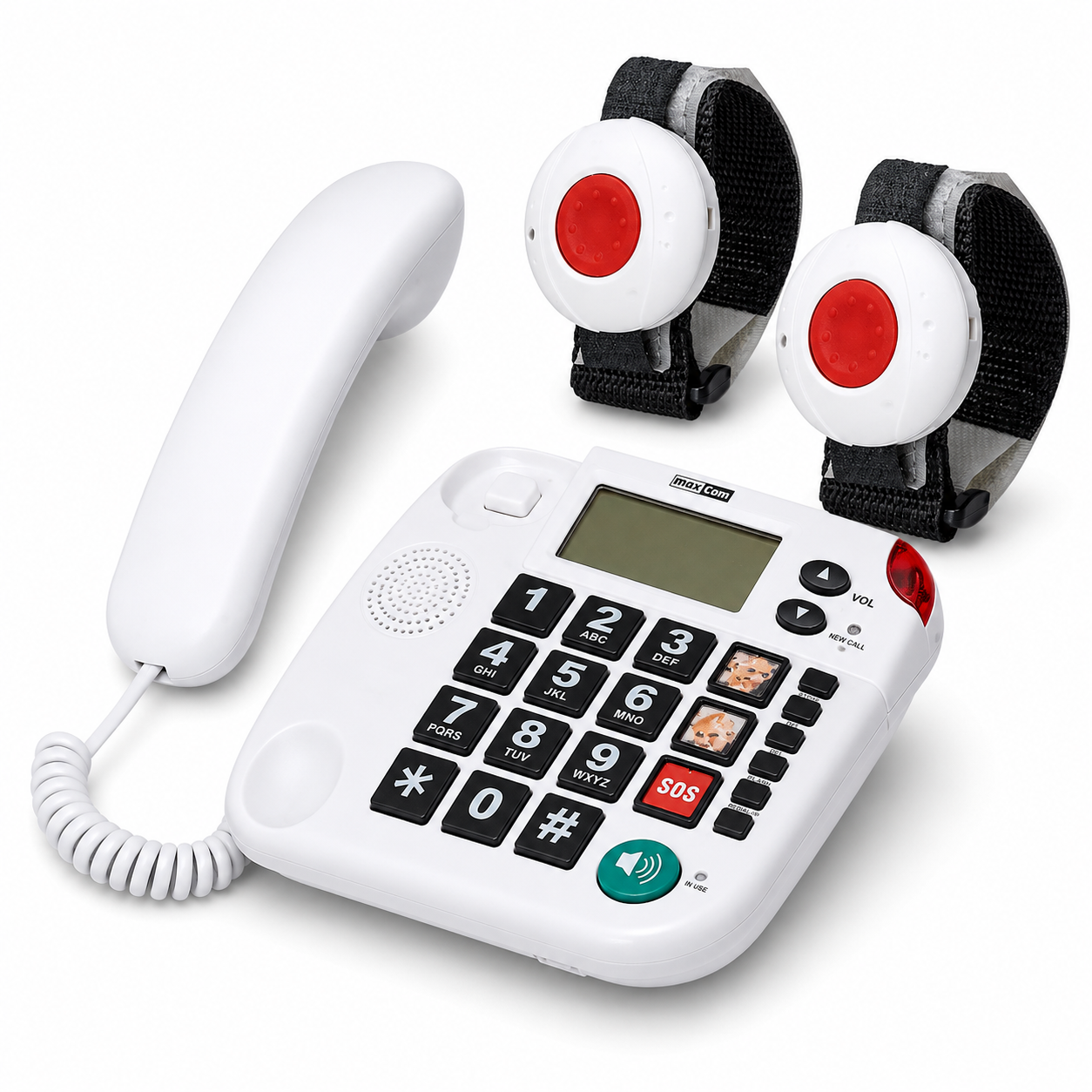 MAXCOM KXT SOS 481 Seniorentelefon-Set – inkl. 2 Armbandsender