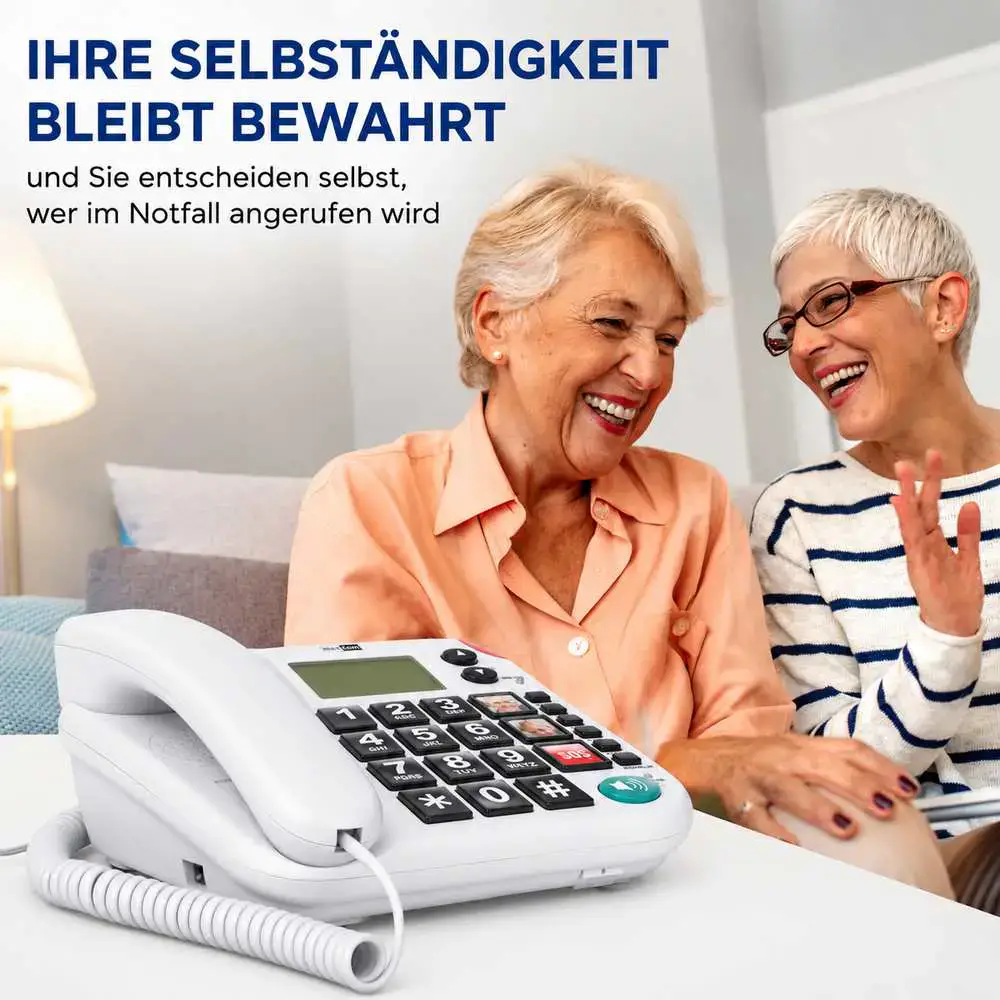 MAXCOM KXT SOS 481 Seniorentelefon-Set – inkl. Funk-Armbandsender und zwei Senioren