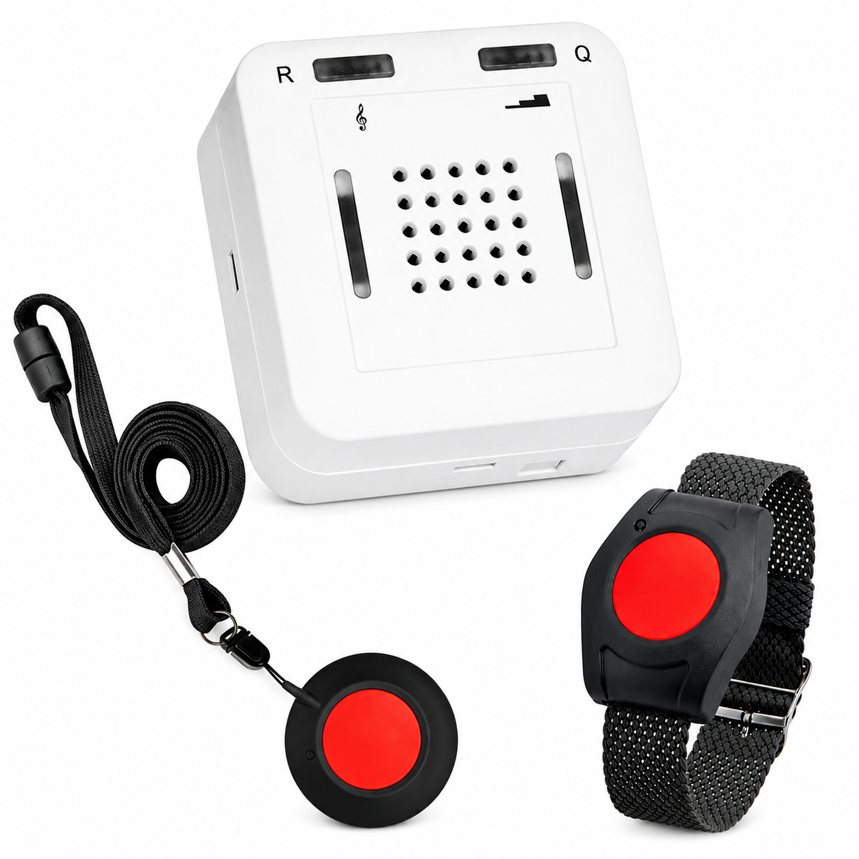 ELDAT Hausnotruf-Set für Zwei mit Hals- und Armbandsender