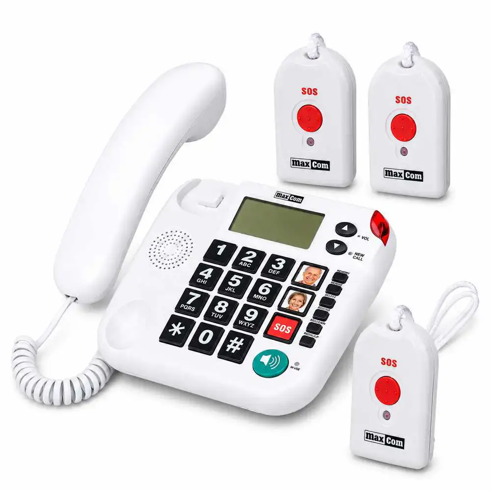 MAXCOM KXT SOS 481 Seniorentelefon-Set – inkl. 3 Umhängesender