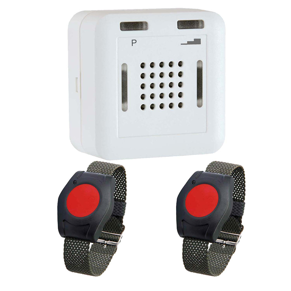 ELDAT Hausnotruf-Set für Zwei (Komfort-Empfänger) | Automatischer Alarm-Stopp