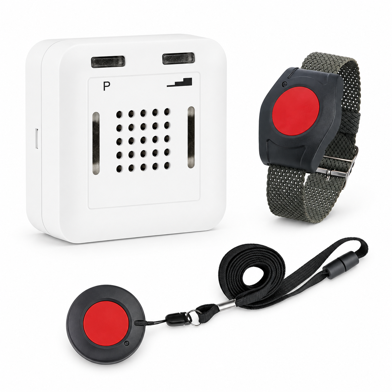 ELDAT Hausnotruf-Set für Zwei mit Hals- und Armbandsender