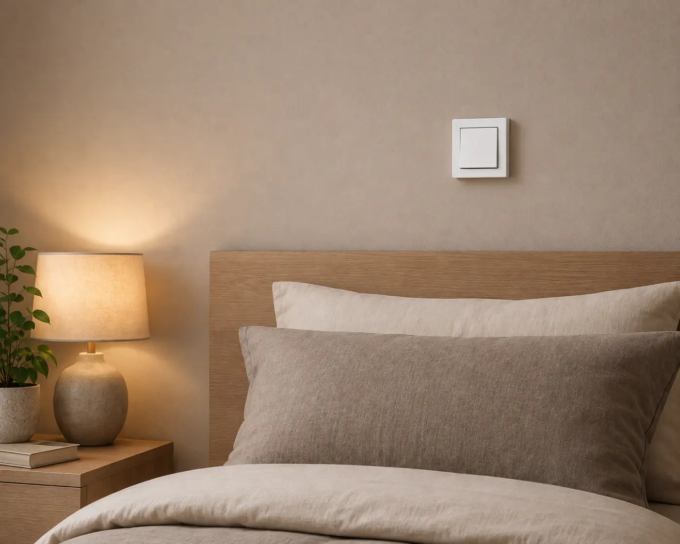 ELDAT Easywave Sensor-Wandtaster RTS25 Montage Schlafzimmer
