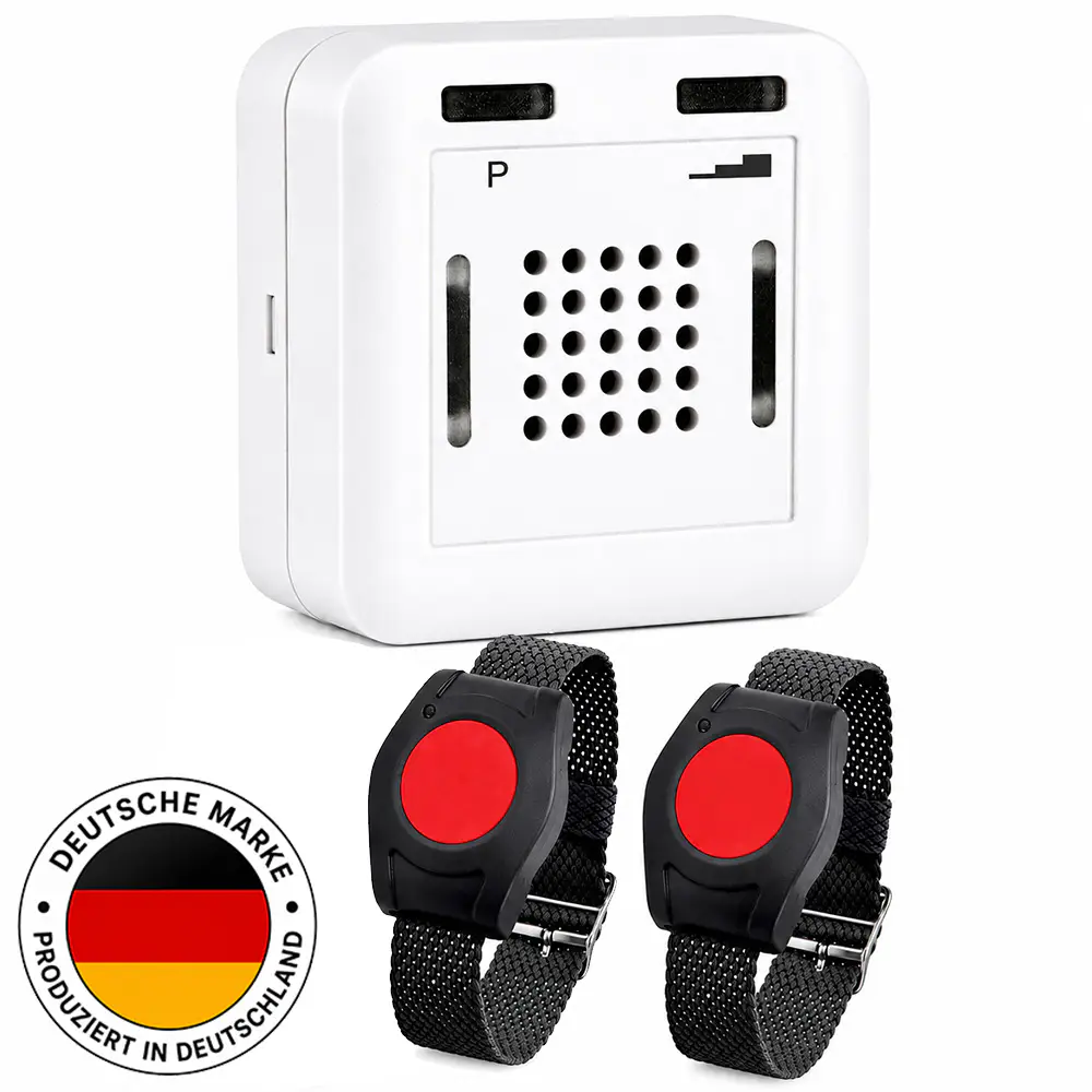 ELDAT Hausnotruf-Set für Zwei mit zwei Armbandsendern