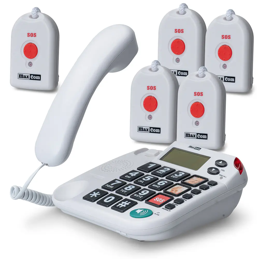 MAXCOM KXT SOS 481 Seniorentelefon-Set – inkl. 4 Umhängesender